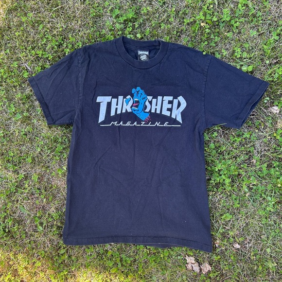 Thrasher Other - Thrasher Santa Cruz Skater Flame Scream Black Skateboard T Shirt Small Tee Hand